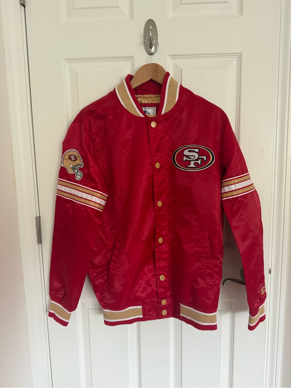 Men’s Starter G-111 Red San Fransico 49ers Varsity Jacket Coat Size S